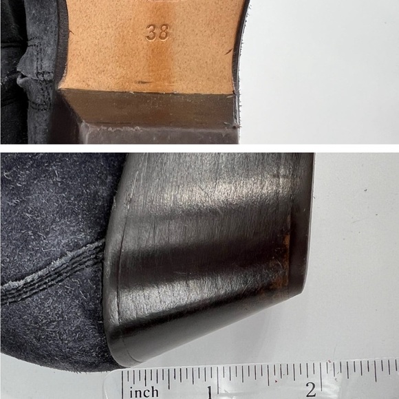 Isabel Marant Daken Suede Blue Western Embroidered Ankle Boots Size 38 EU 8US - Picture 6 of 8